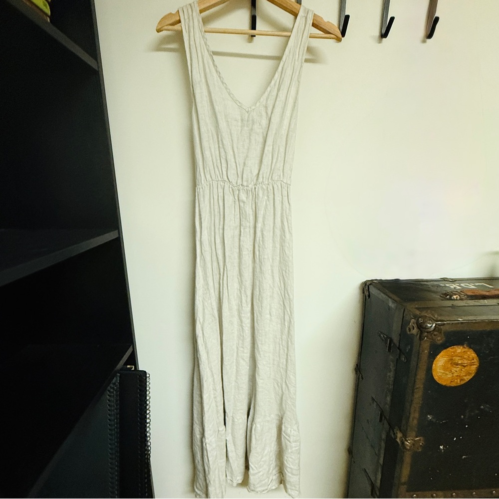 Piazza Del Tiempo Linen Summer Maxi Dress Size Small